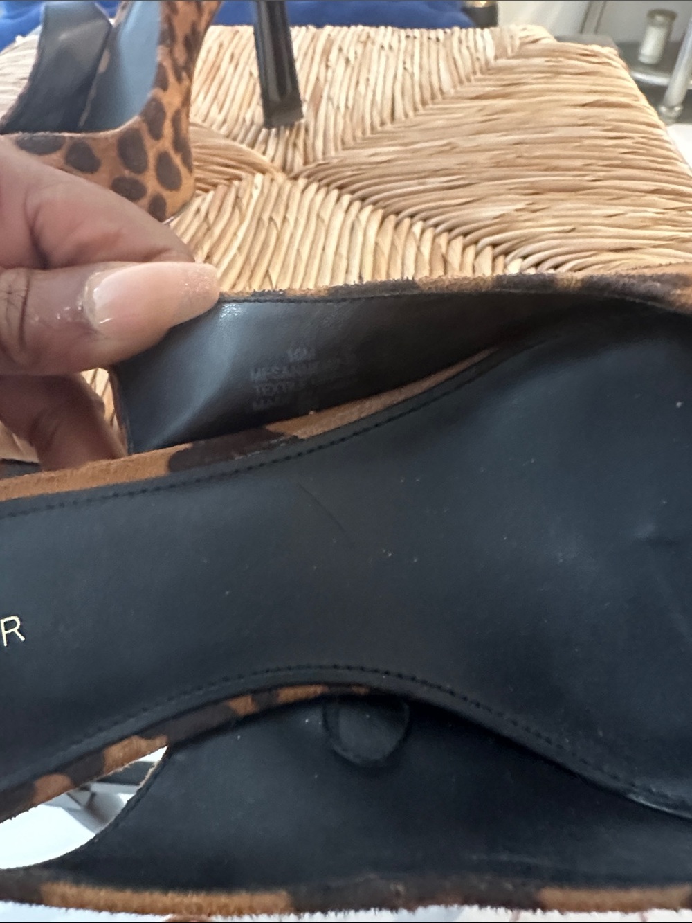 Marc Fisher Leopard-Print Slingback Pumps in Brown and Black - Picture 6 of 6